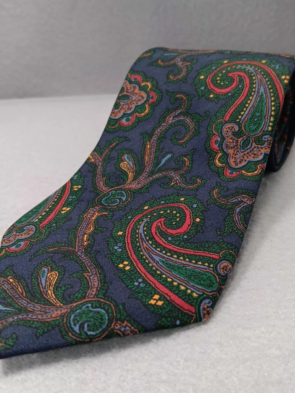 Vtg Polo by Ralph Lauren Silk Tie Paisley Multicolor Hand Made Italy Preppy Retr